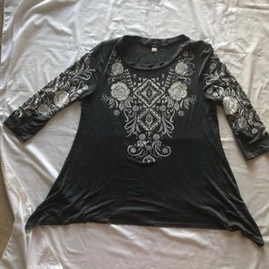 NWOT CIVIES TRAPEZE TUNIC TOP- EMBELLISHED
